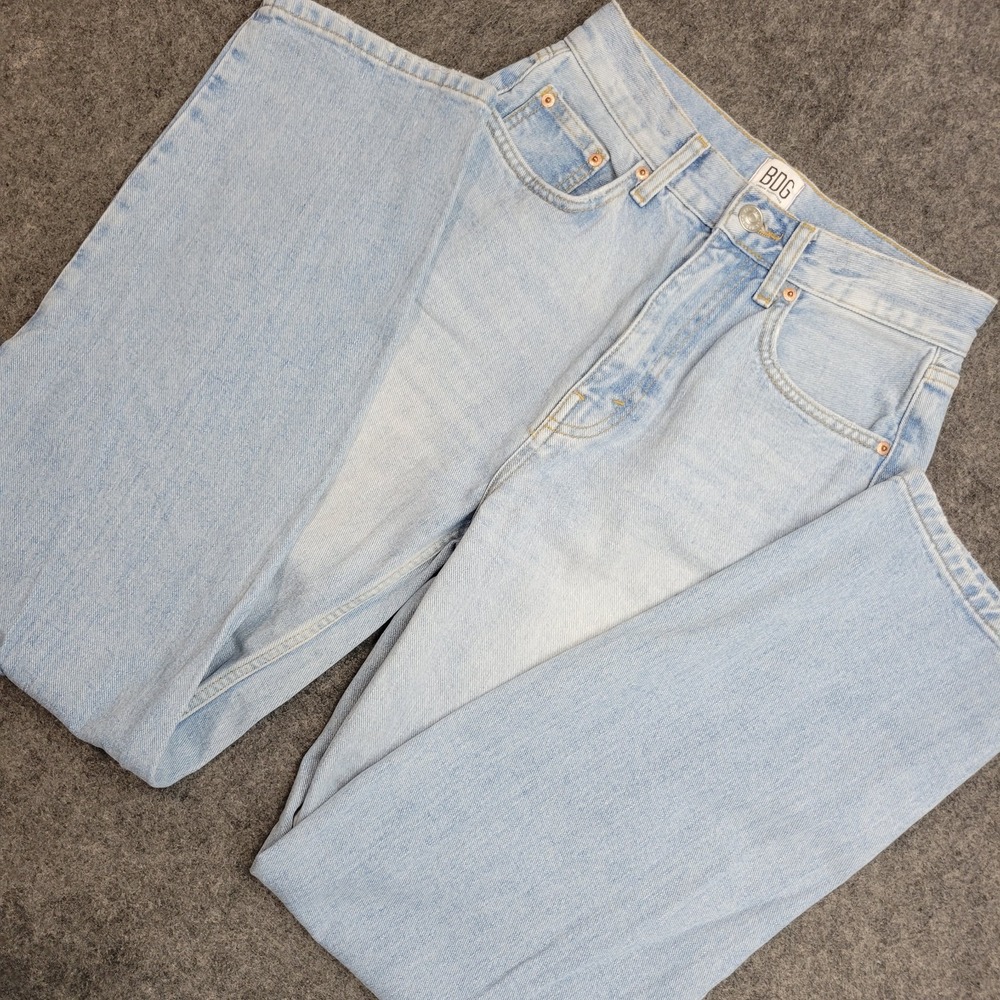 BDG Jeans Womens 26 Blue Distressed High Rise Relaxed Fit Baggy Streetwear Y2K